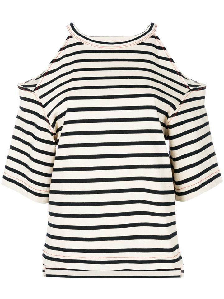 Sonia Rykiel Cut-out Shoulder T-shirt - Nude & Neutrals