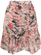 Iro Print Skirt - Red