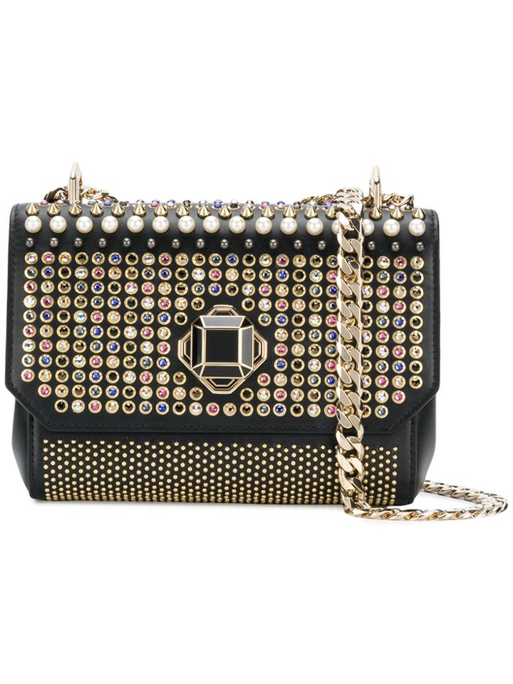 Elie Saab Swarovski Crystal Embellished Shoulder Bag - Black