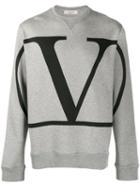 Valentino Vlogo Crew Neck Sweater - Grey