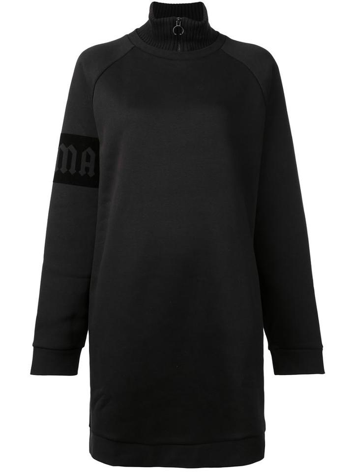 Puma Fenty Puma X Rihanna Oversize Neck Zip Pullover, Women's, Size: Medium, Black, Cotton/polyester