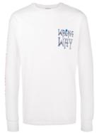 Ex Infinitas Wrong Way Print Long Sleeve T-shirt - White