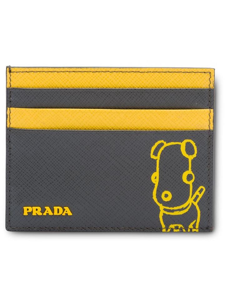 Prada Pradamalia Saffiano Leather Card Holder - F0cjj Gray