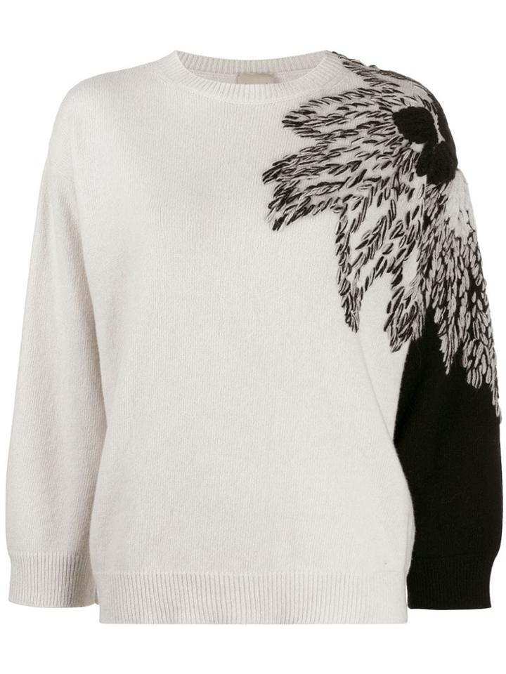 Nude Two Tone Chunky Knit Jumper - Neutrals