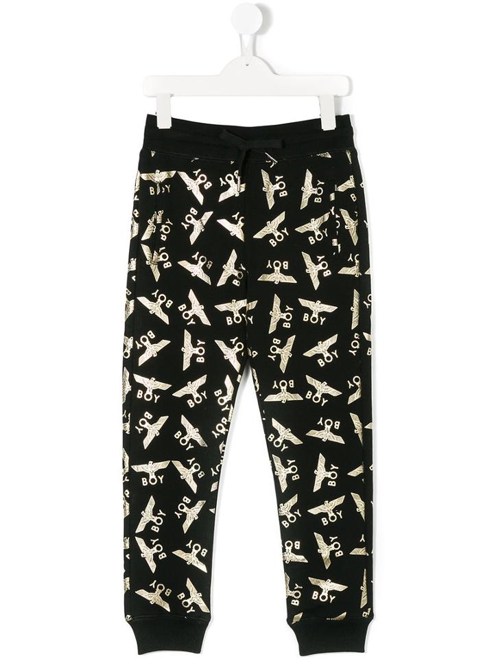 Boy London - Metallic Logo Print Sweatpants - Kids - Cotton/spandex/elastane - 11 Yrs, Black