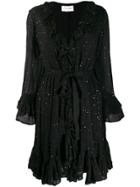 Sundress Embellished Long Sleeve Dress - Black