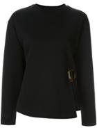 Le Ciel Bleu Side-slit Fitted Sweater - Black