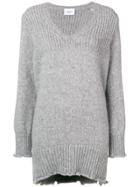Dondup Frayed Hem Long Sweater - Grey