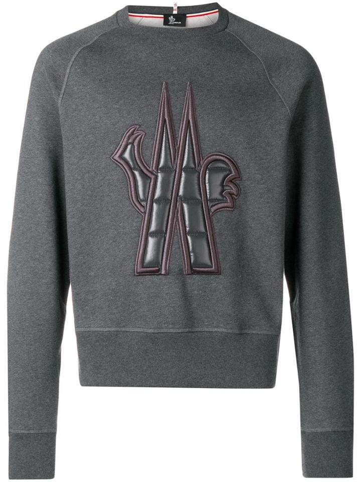Moncler Grenoble Embossed Logo Sweatshirt - Grey