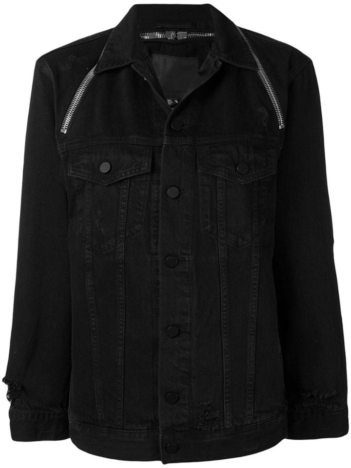 T By Alexander Wang Daze Zip Denim Jacket - Black