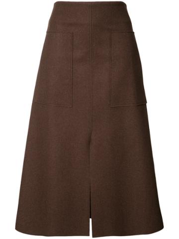 Josh Goot Straight Skirt, Women's, Size: Small, Brown, Wool