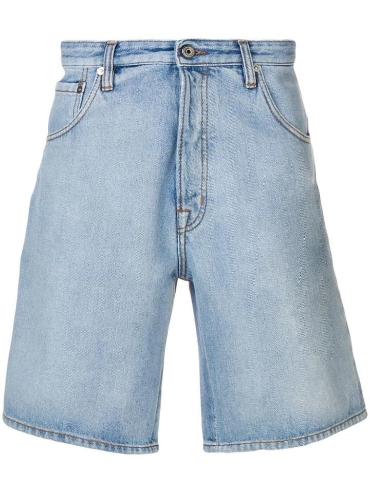 Just Cavalli Side Logo Denim Shorts - Blue