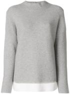 Fabiana Filippi Contrast Hem Jumper - Grey