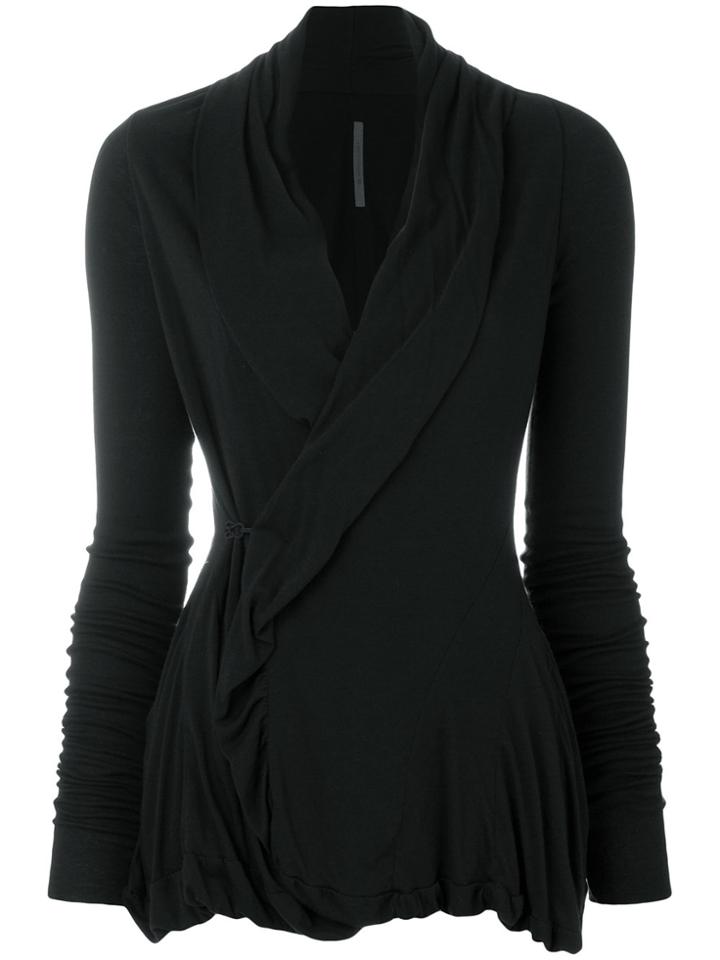 Rick Owens Lilies Asymmetric Twisted Drape Top - Black