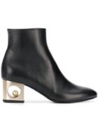 Coliac Heel Embellished Boots - Black