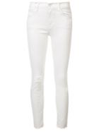 Mother Frayed Skinny Jeans - White