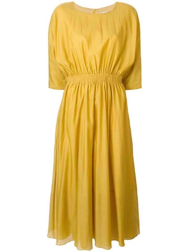 's Max Mara Gathered Waist Dress - Yellow & Orange
