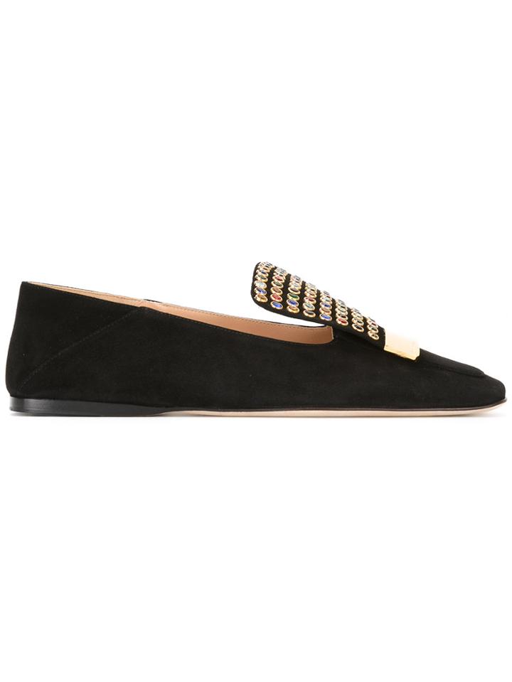 Sergio Rossi Sr1 Embellished Slippers - Black