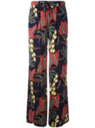 P.a.r.o.s.h. Havana Print Flared Trousers, Women's, Size: Medium, Silk/spandex/elastane