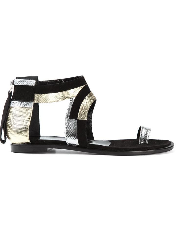 Pierre Hardy Python Effect Toe Strap Sandals