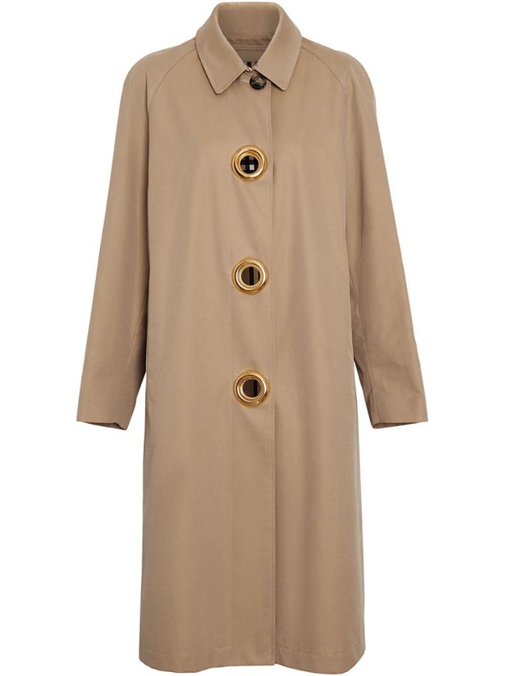 Burberry Grommet Detail Cotton Gabardine Car Coat - Neutrals