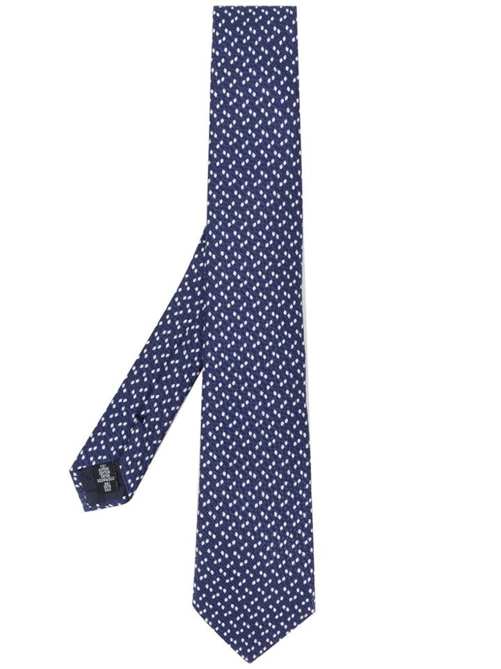 Emporio Armani Polka-dot Woven Tie - Blue