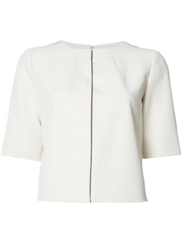 Nellie Partow Rowan Blouse, Women's, Size: 4, White, Silk Crepe/polyester/spandex/elastane