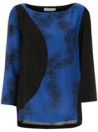 Mara Mac Printed Silk Top - Black