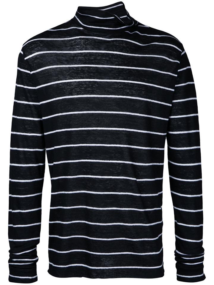 Iro - Striped Long Sleeve T-shirt - Men - Linen/flax - L, Black, Linen/flax