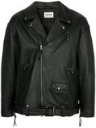 Monkey Time Oversized Biker Jacket - Black