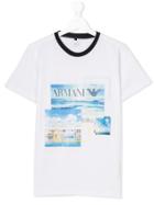 Armani Junior Photo Print T-shirt - White