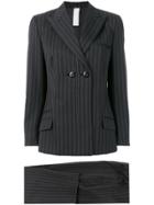 Versace Vintage Striped Suit - Black