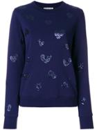 Essentiel Antwerp Embellished Cotton Blend Paname Sweatshirt - Blue