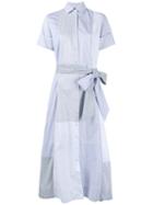 Lisa Marie Fernandez Cotton Patchwork Shirt Dress, Women's, Size: Large, Blue, Cotton