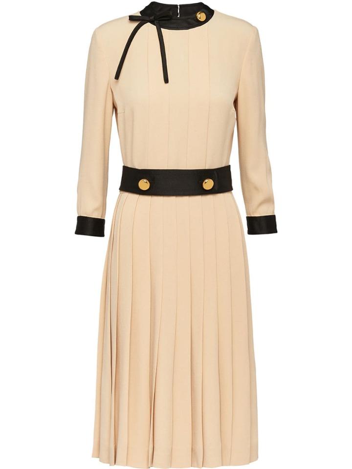 Prada Button Embellished Dress - Neutrals