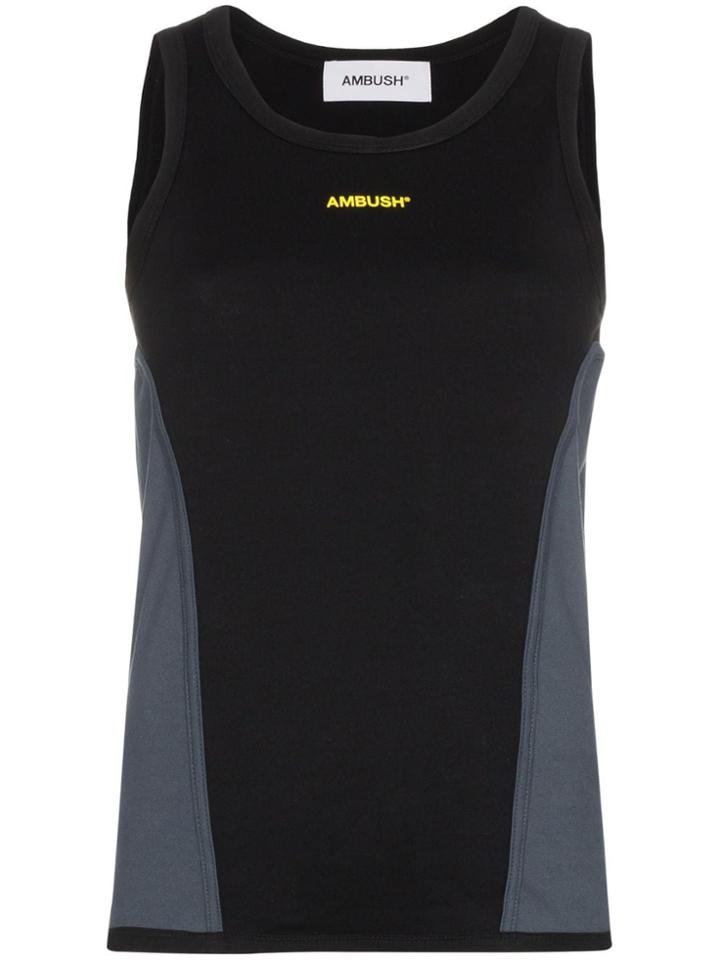 Ambush Waves Logo Cotton Tank Top - Black