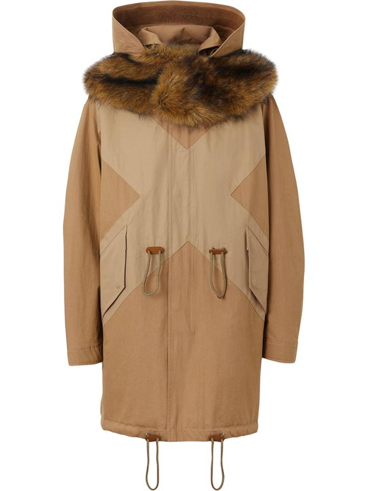 Burberry Hooded Parka - Brown