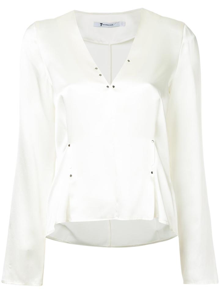 T By Alexander Wang Rivet Embellished Blouse - White