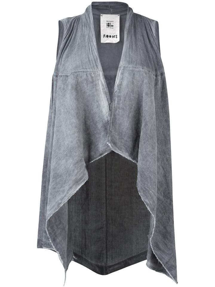 Lost & Found Rooms Asymmetric Hem Waistcoat - Grey