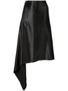 Petar Petrov Asymmetric Midi Skirt - Black