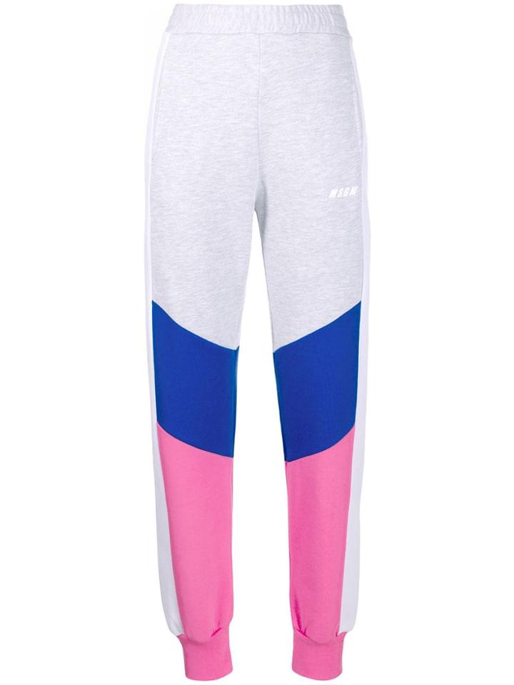 Msgm Colour Block Track Pants - Grey