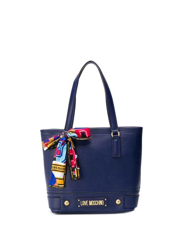 Love Moschino Scarf Detail Shopper Tote - Blue
