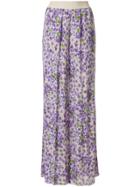 Twin-set Floral Print Flared Trousers - Pink & Purple