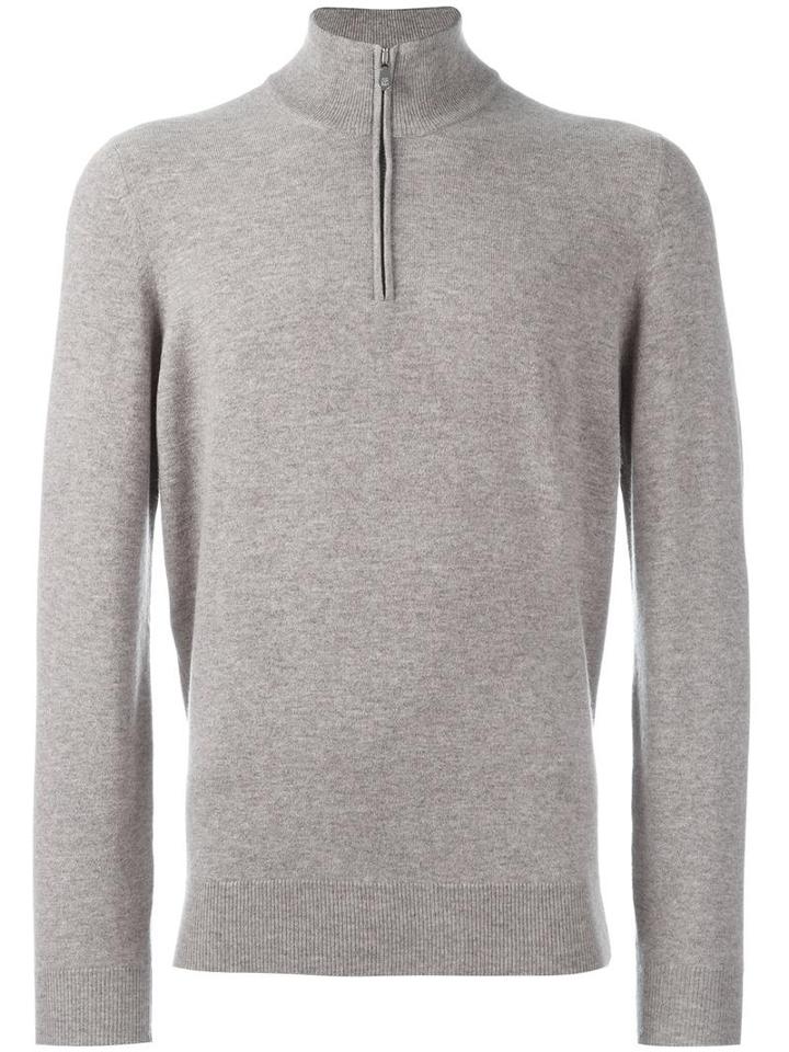 Brunello Cucinelli Cashmere Zipped Jumper, Men's, Size: 50, Nude/neutrals, Cashmere