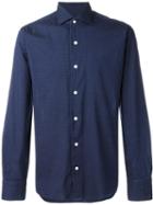 Barba Micro Print Shirt, Men's, Size: 42, Blue, Cotton