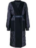 Sport Max Code Felt-panelled Puffer Coat - Blue