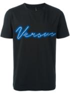Versus Logo Print T-shirt, Men's, Size: Xl, Black, Cotton