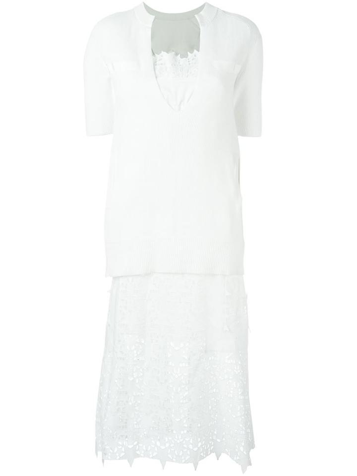 Sacai Sweater And Lace Combi-dress