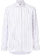 Canali Striped Fitted Shirt - Pink & Purple