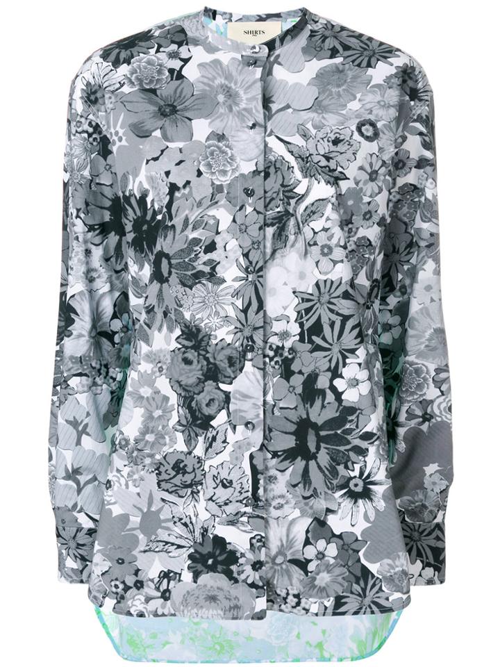 Ports 1961 Floral Print Shirt - Grey